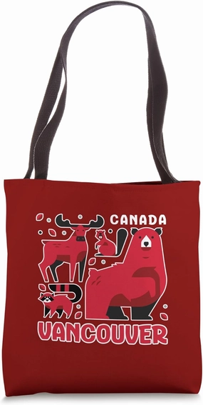 Wild Animals Of Canada Vancouver Travel Souvenir Tote Bag