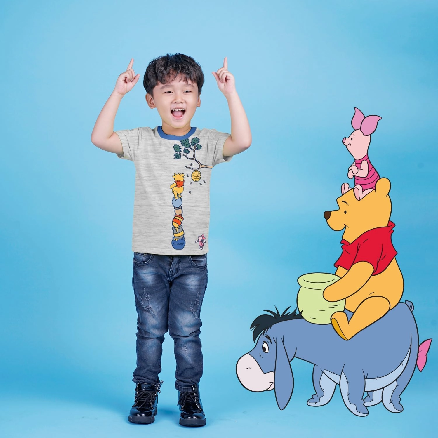 Winnie The Pooh Graphic T-Shirt (Sets) Tigger Eeyore Piglet Rabbit Roo Kanga Owl Lumpy Kessie Infant-Baby/Toddlers Clothes