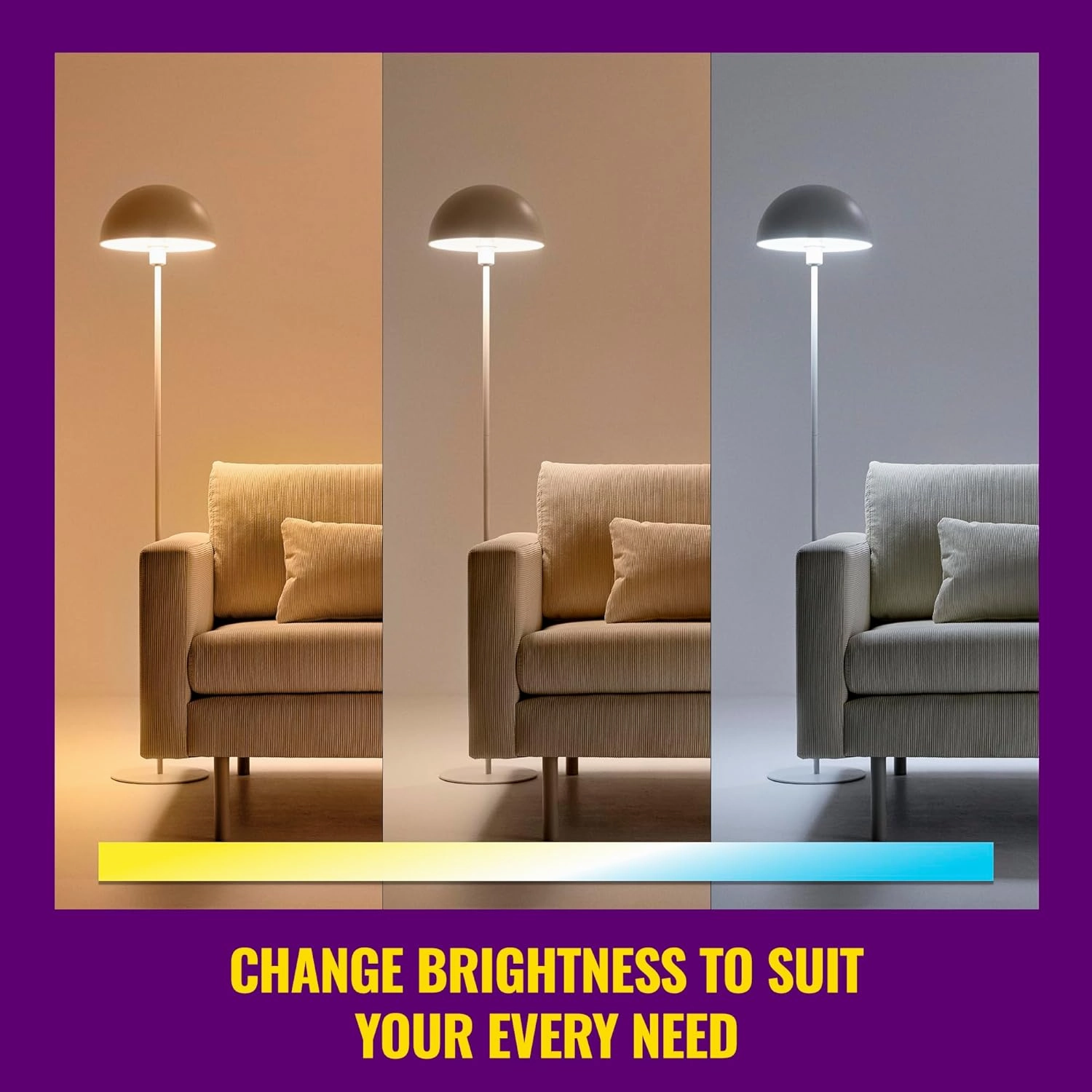 WiZ Connected 60W A19 LED Smart Light Bulbs - Connects to Your Wi-Fi - E26 Smart Bulb - Control with Voice or App   Activate with Motion - Matter Compatible - 1 Pack