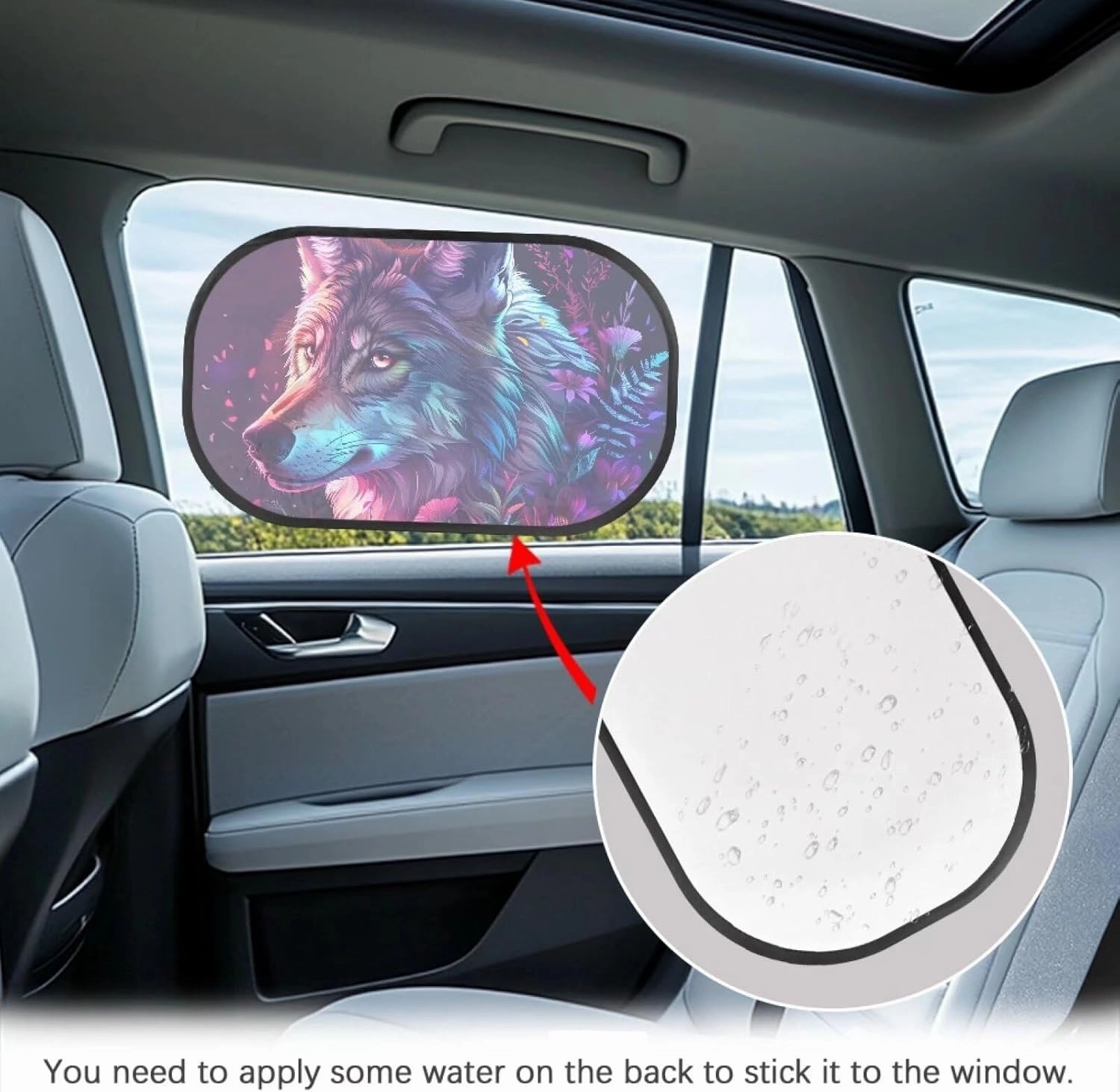 Wolf and Flower 2Pack Car Window Shades, Strong-Light Blocking&UV Protection Car Privacy Shades,Car Essential Interior Accessories for Window Baby,Napping Car Curtains (Rear Window 2Pcs)