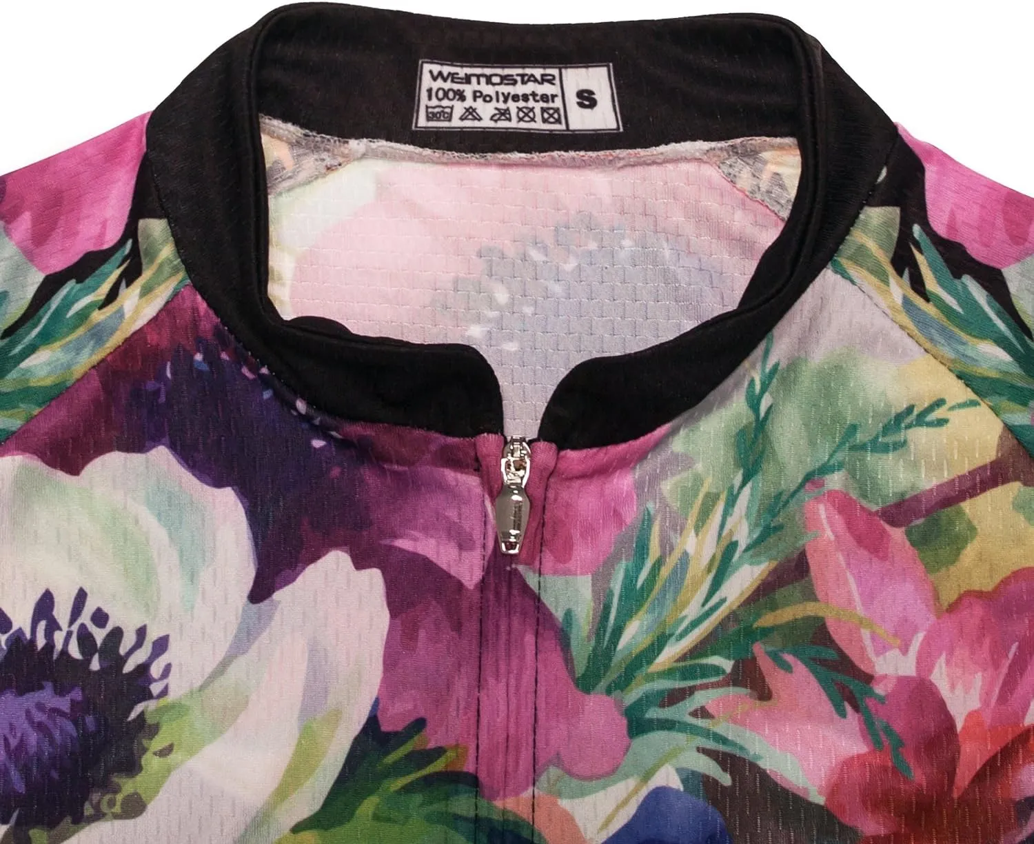 Women Cycling Jersey Short Sleeve Breathable with Pockets Flower