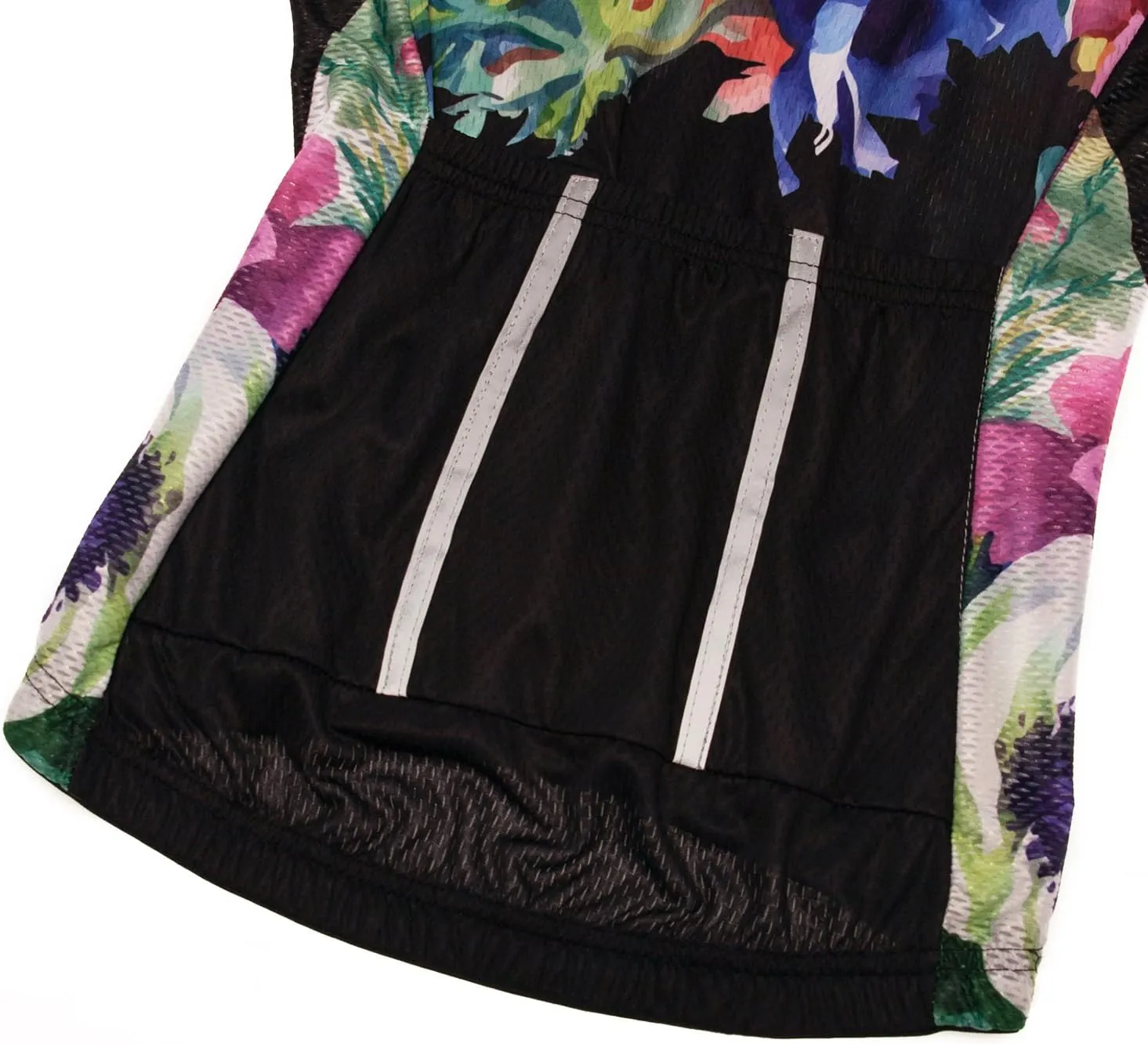 Women Cycling Jersey Short Sleeve Breathable with Pockets Flower