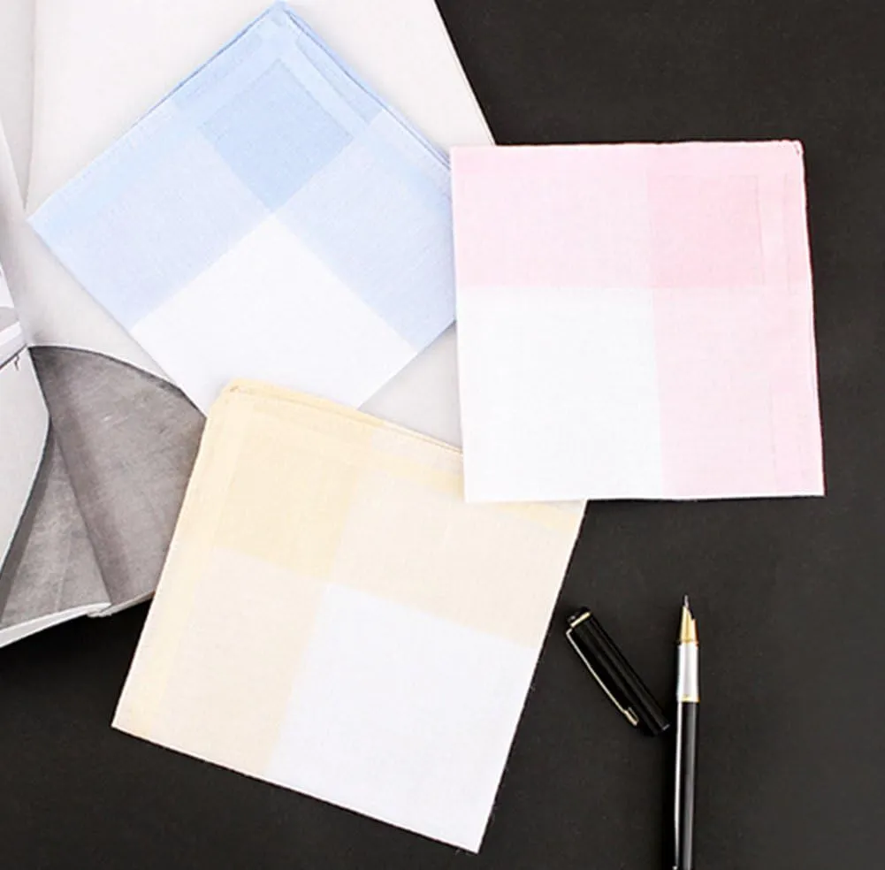 Women Mens Colorful Light Color Handkerchief Cotton Hanky