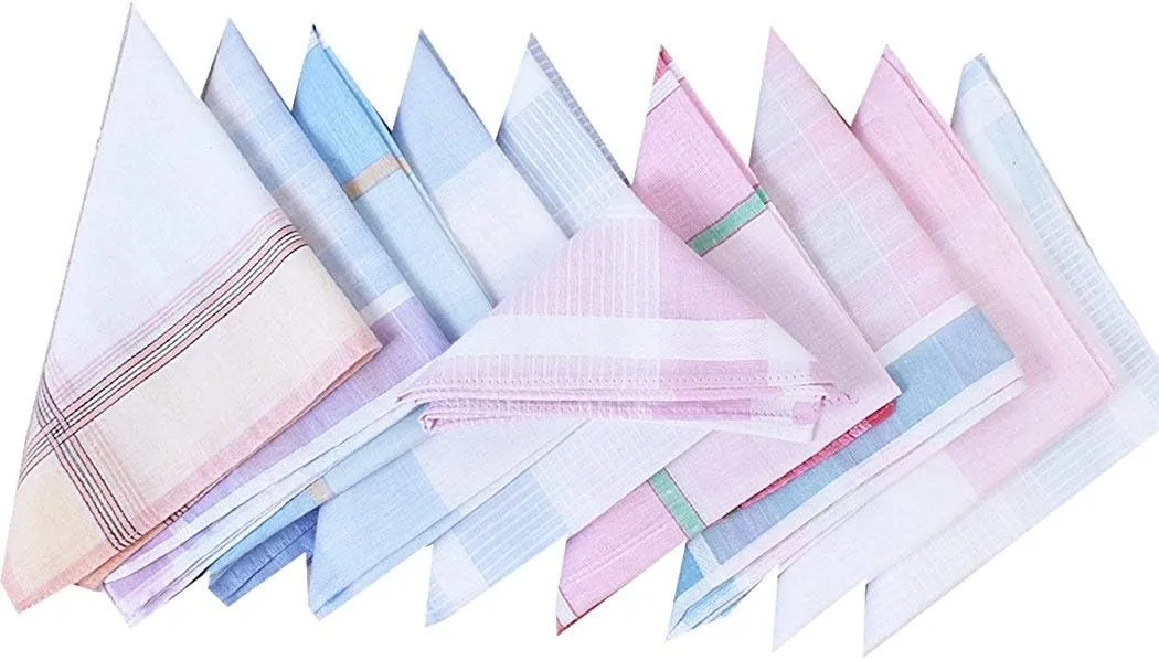 Women Mens Colorful Light Color Handkerchief Cotton Hanky