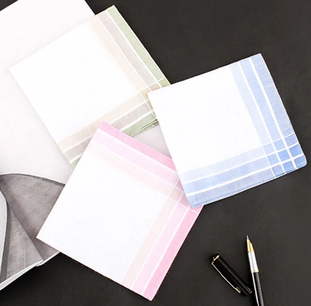 Women Mens Colorful Light Color Handkerchief Cotton Hanky