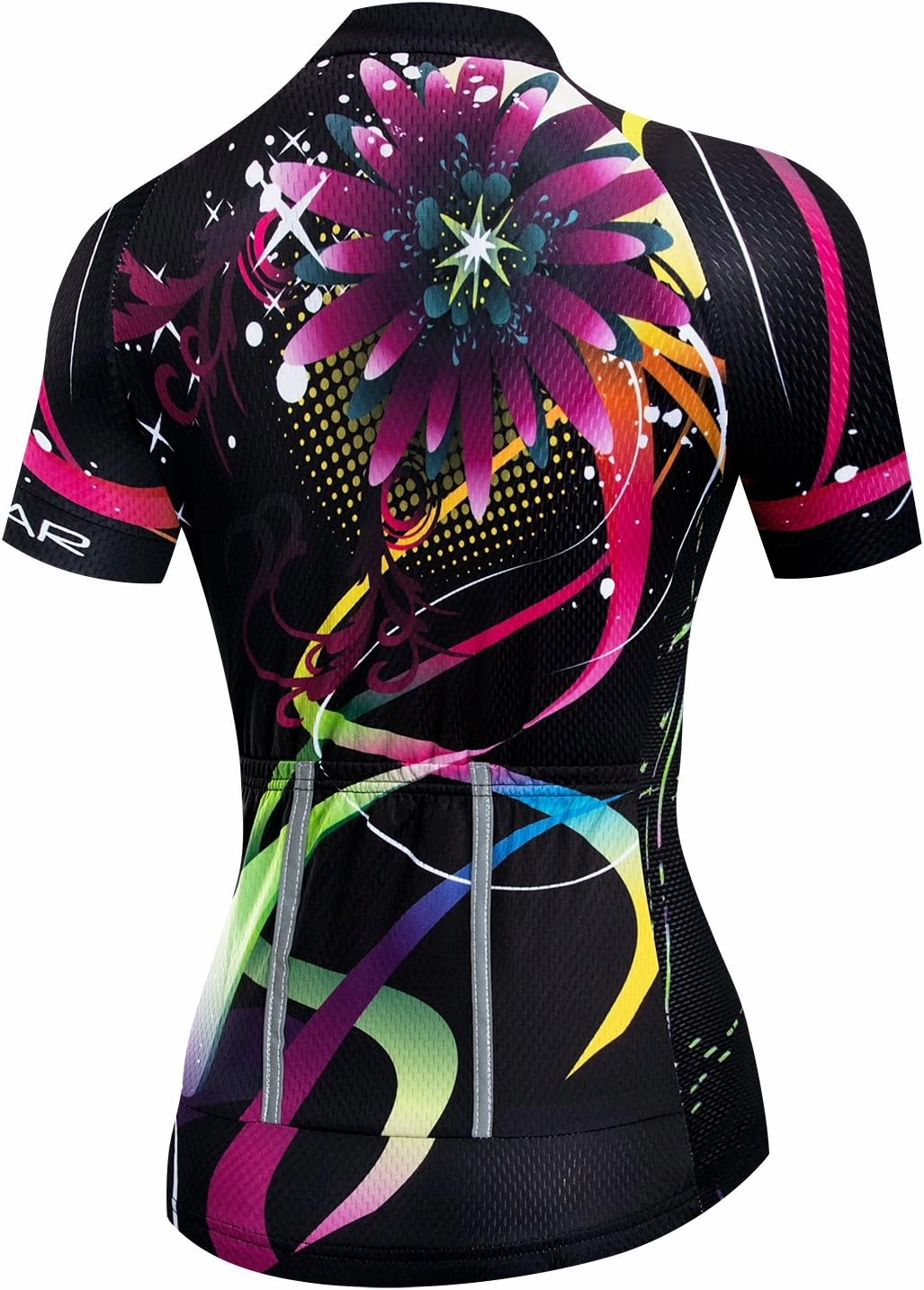 Women Cycling Jersey Short Sleeve Breathable with Pockets Flower