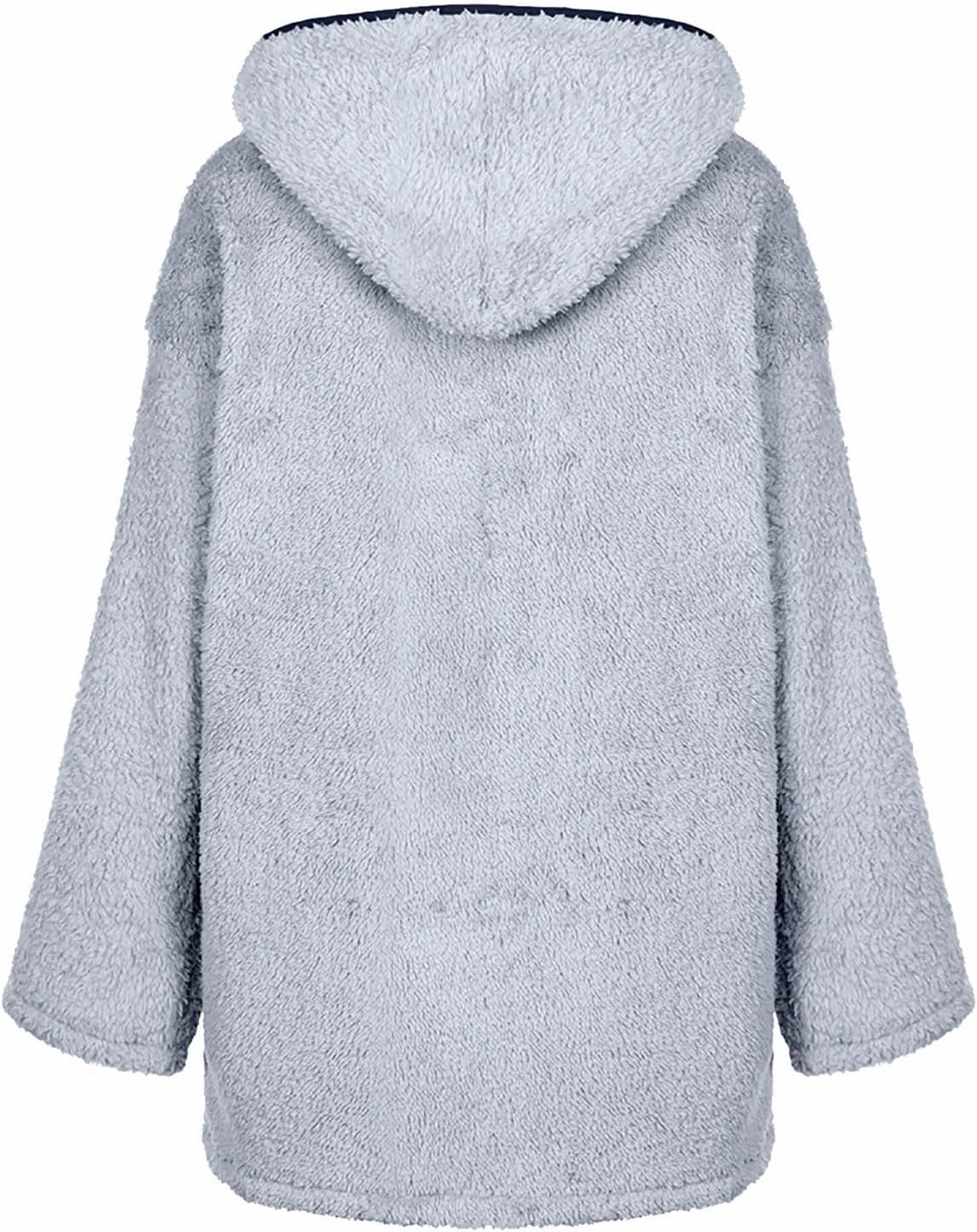 Women's 2023 Fuzzy Fleece Winter Coat Lapel Long Sleeve Teddy Bear Warm Jackets Faux Fur Outwear Sherpa Jacket Cardigan