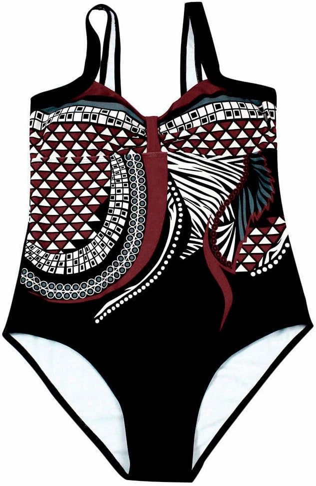 Women's Sexy One Piece Swimsuits Backless Sexy Print Tummy Control Swimsuit Slimming Beachwear for Summer