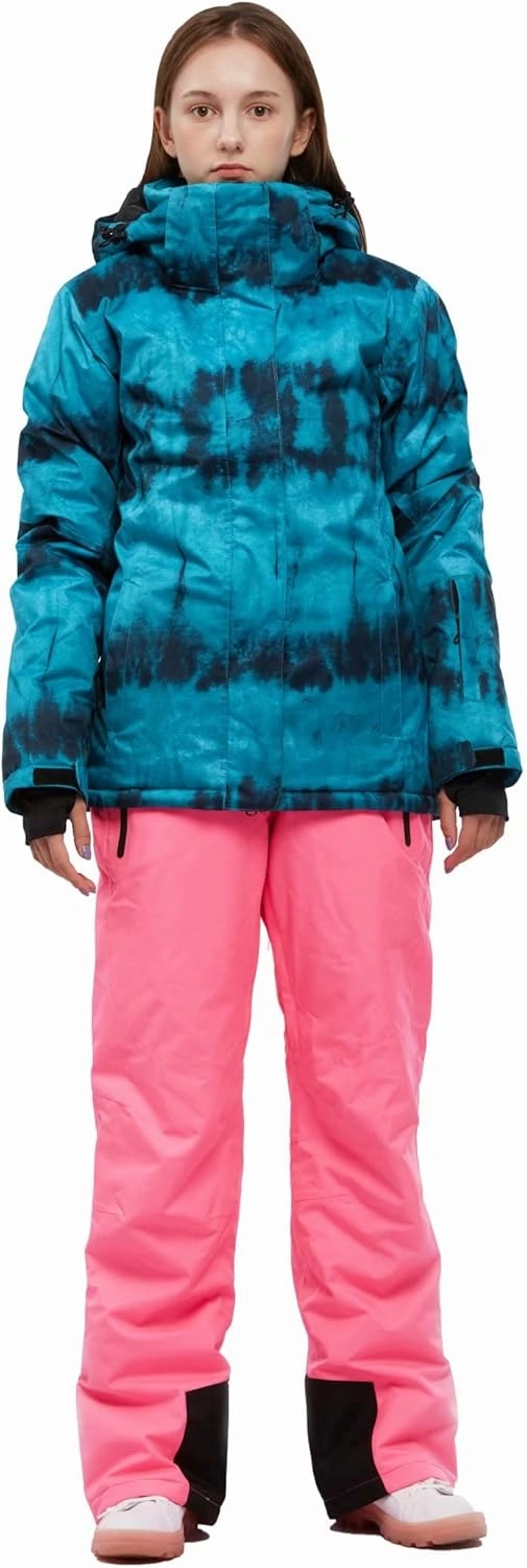 Women's Ski Jackets and Pants Set Waterproof Snowboard Snowsuit Colorful Winter Warm Snow Coat Suit Windproof
