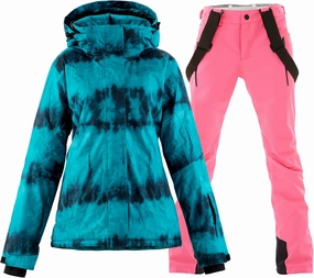 Women's Ski Jackets and Pants Set Waterproof Snowboard Snowsuit Colorful Winter Warm Snow Coat Suit Windproof