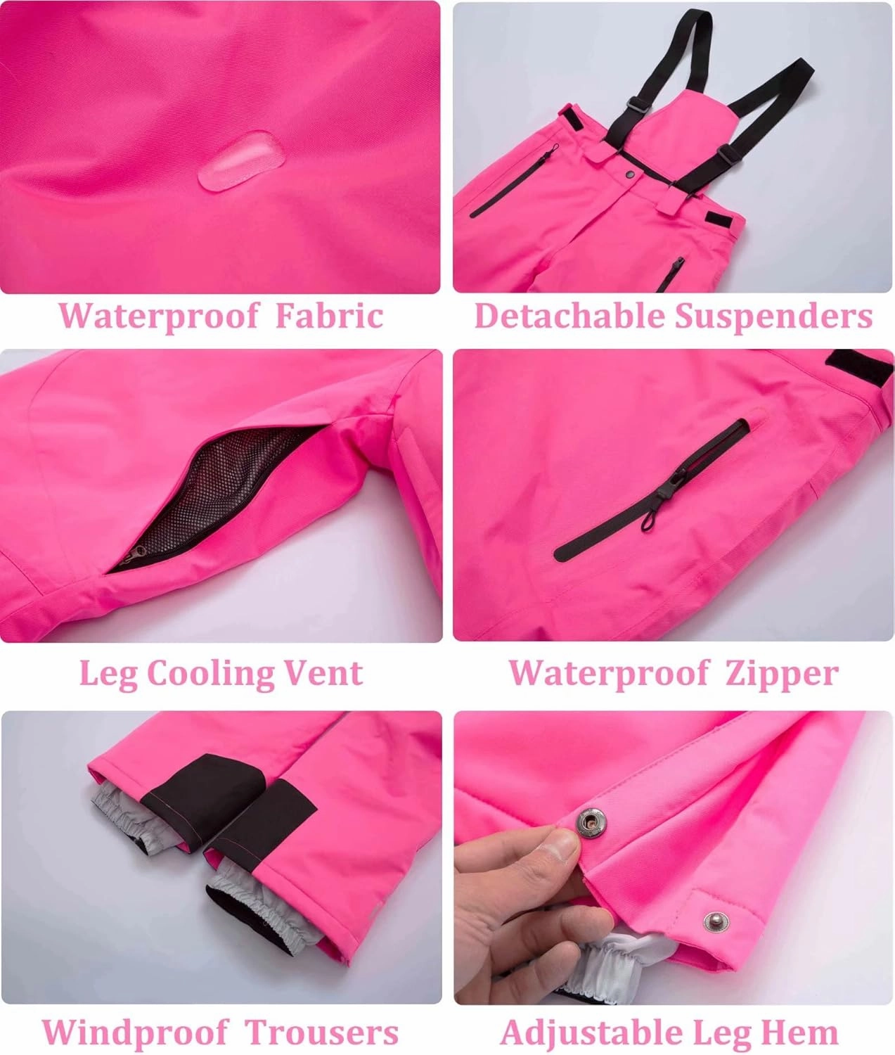 Women's Ski Jackets and Pants Set Waterproof Snowboard Snowsuit Colorful Winter Warm Snow Coat Suit Windproof