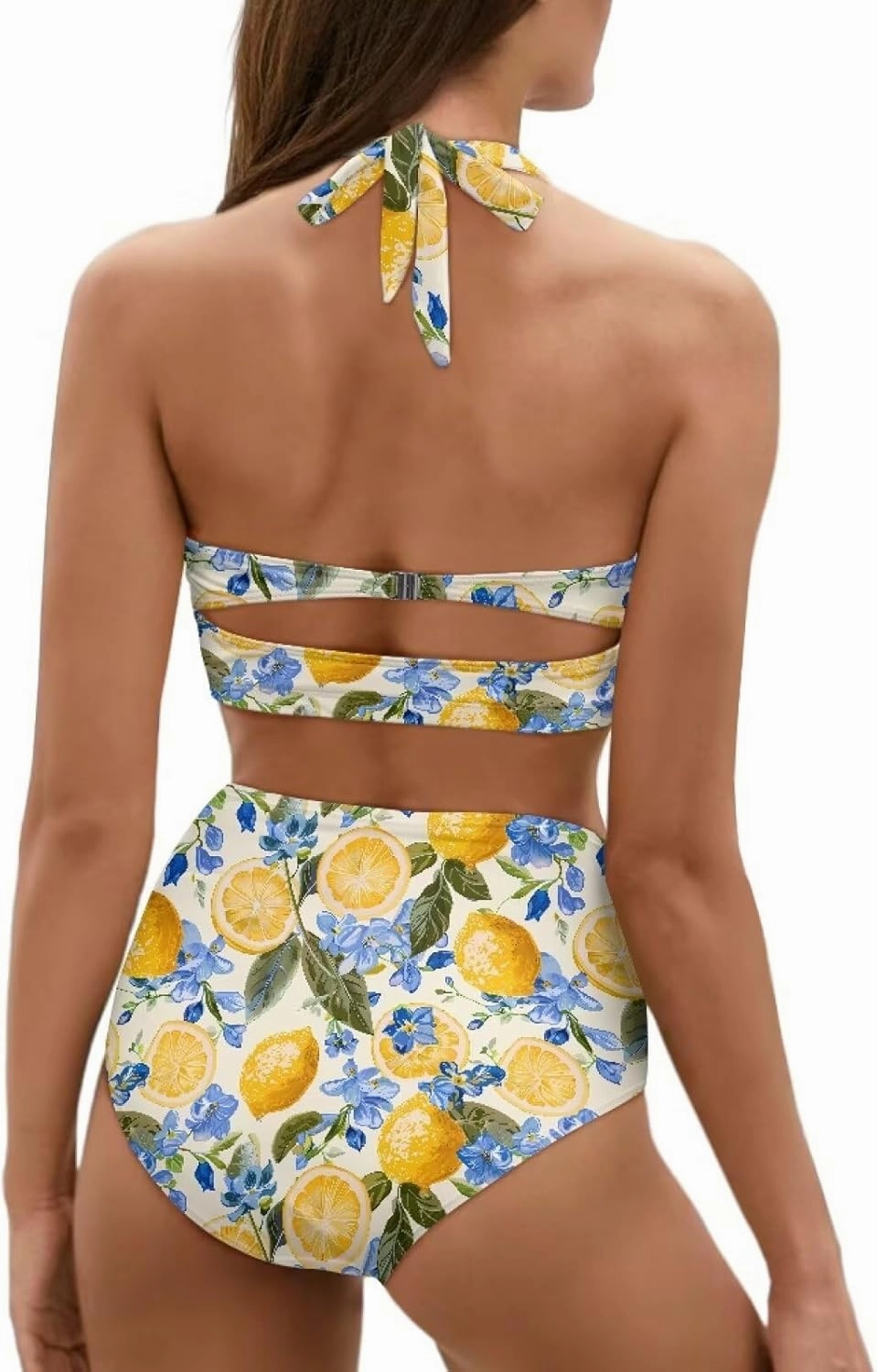 Women's Two Piece Swimsuit Push Up Bikini Sets Tummy Control Bathing Beach Suits High Cut Ruched Ruffle for Women