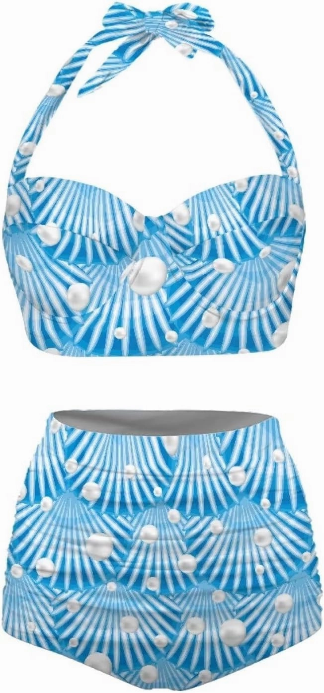 Women's Two Piece Swimsuits Sexy Tummy Control Bikini Sets High Waist Bathing Suits Ruched Ruffle Push Up for Women