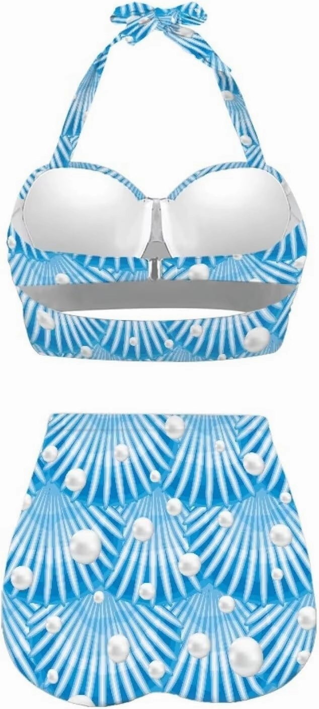 Women's Two Piece Swimsuits Sexy Tummy Control Bikini Sets High Waist Bathing Suits Ruched Ruffle Push Up for Women
