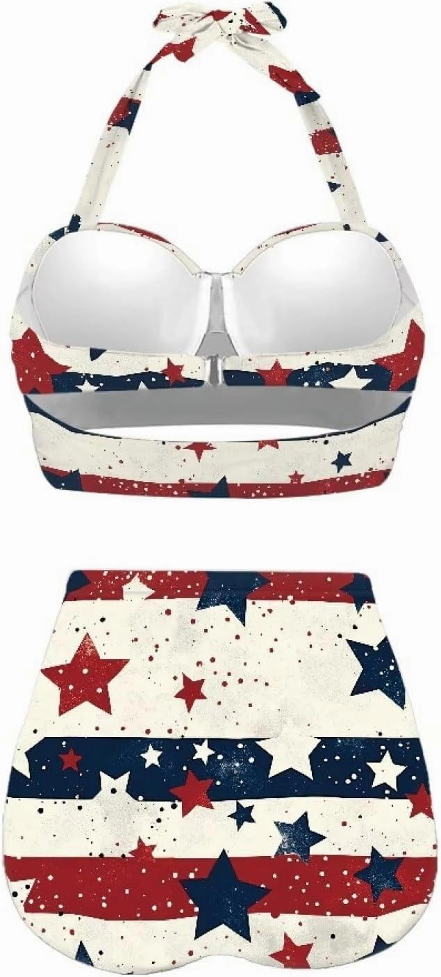 Women's Two Piece Swimsuits Sexy Tummy Control Bikini Sets High Waist Bathing Suits Ruched Ruffle Push Up for Women