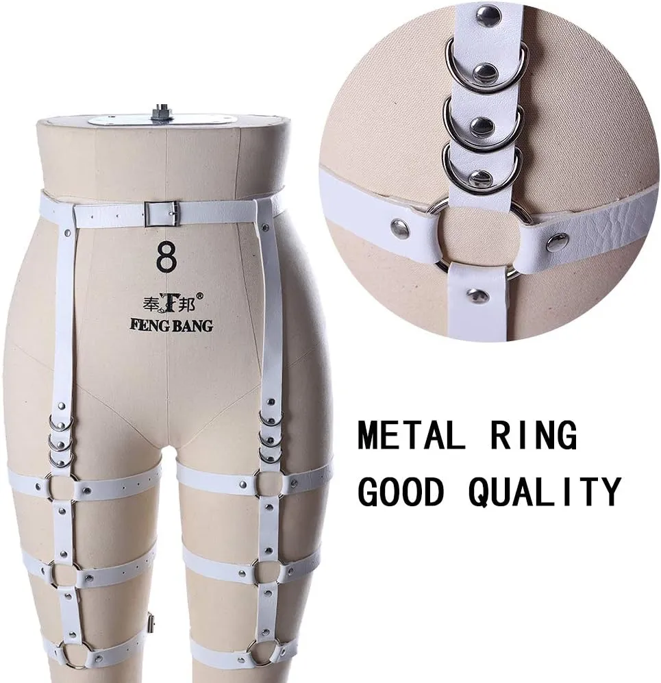 Women's leather body harness garter Lingerie cage Leg strap Waist belt Punk gothic Photography Rock Dance