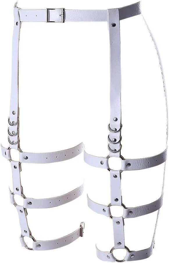 Women's leather body harness garter Lingerie cage Leg strap Waist belt Punk gothic Photography Rock Dance
