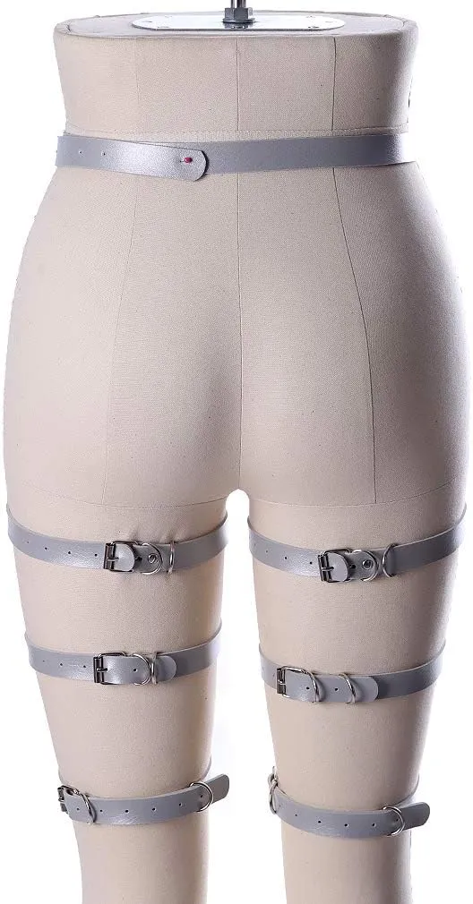 Women's leather body harness garter Lingerie cage Leg strap Waist belt Punk gothic Photography Rock Dance