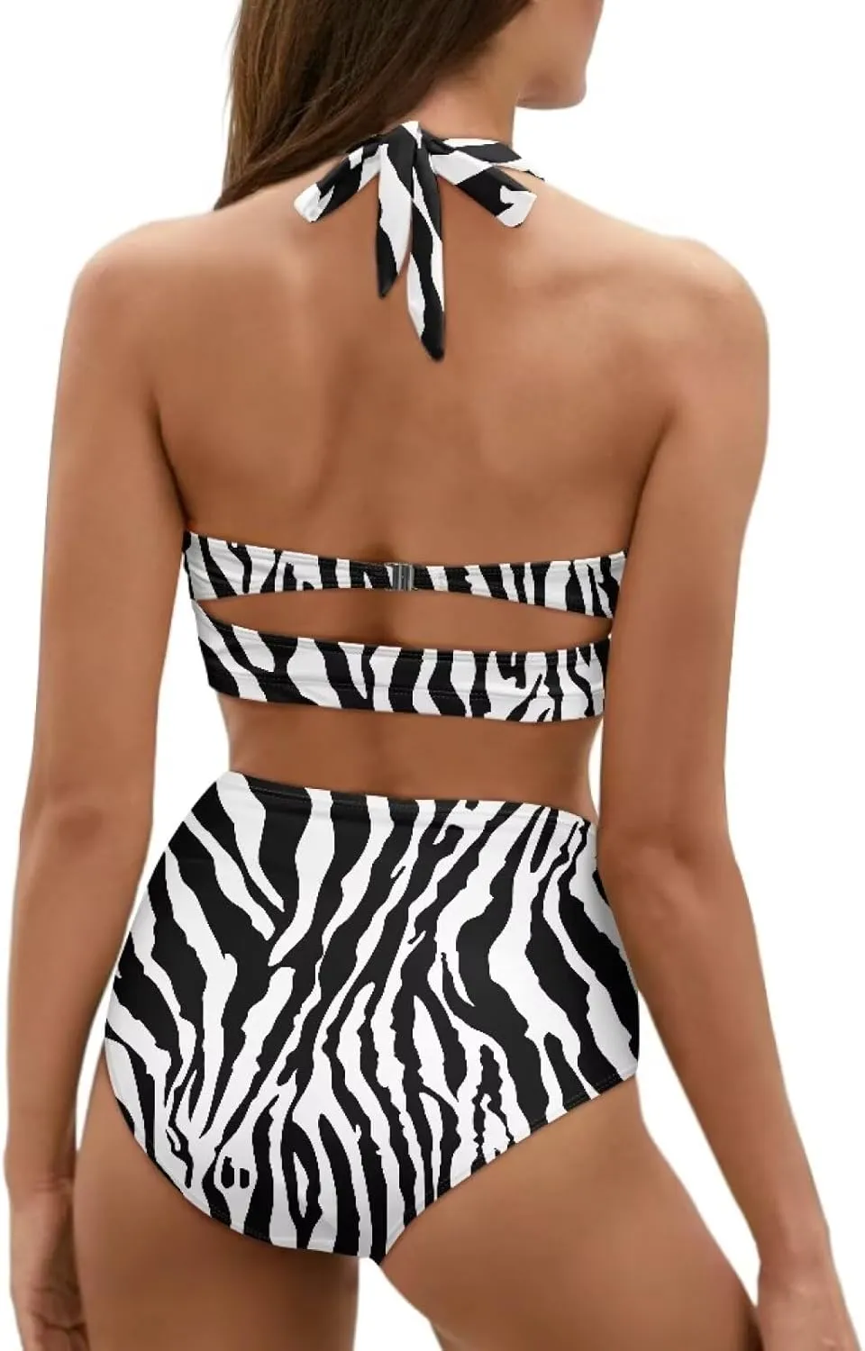 Women's Two Piece Swimsuit Sexy Tummy Control Bikini Sets High Waist Bathing Suits Ruched Ruffle Push Up for Women