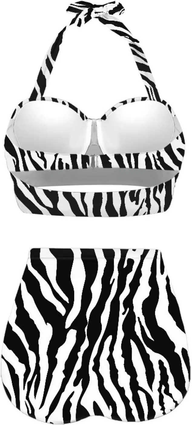 Women's Two Piece Swimsuit Sexy Tummy Control Bikini Sets High Waist Bathing Suits Ruched Ruffle Push Up for Women