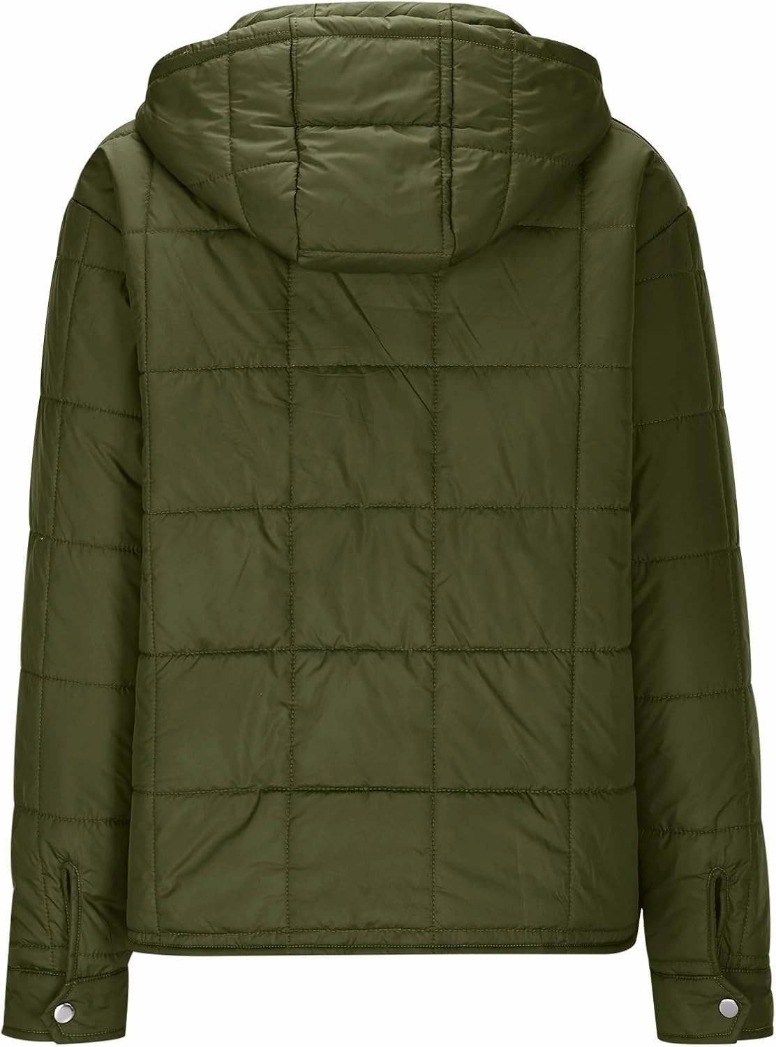 Womens Cropped Winter Coats Long Sleeve Zip Up Puffer Coat Warm Casual Lightweight Winter Jacket with Pockets