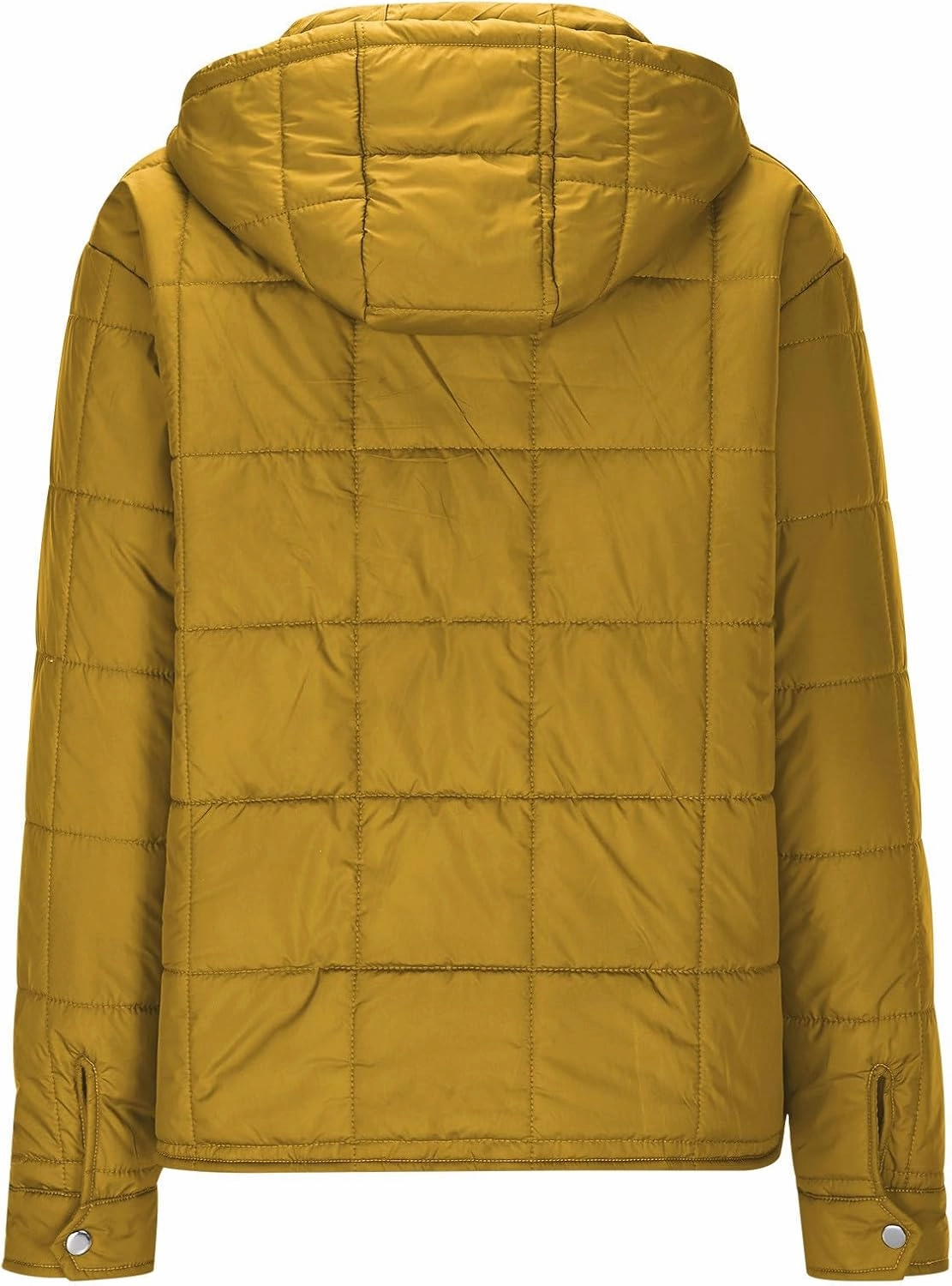 Womens Cropped Winter Coats Long Sleeve Zip Up Puffer Coat Warm Casual Lightweight Winter Jacket with Pockets