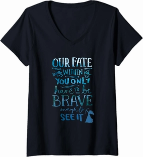 Womens Disney Pixar Brave Our Fate Lies Within Us Merida Silhouette V-Neck T-Shirt