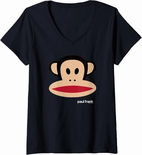 Womens Paul Frank Julius Big Face V-Neck T-Shirt