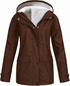 Womens Sherpa Lined Anoraks Jackets Waterproof Lightweight Warm Windbreaker Casual Outdoor Hiking Travel Trench Coats