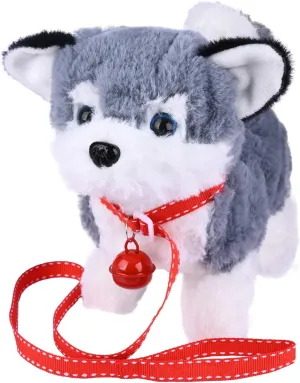 WorWoder Plush Alaska Toy Puppy Electronic Interactive Pet Dog - Walking, Barking, Tail Wagging, Stretching Companion Animal for Kids (Alaska Dog)