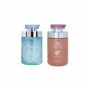 Xiaomoxuan Cleansing Shampoo for Oily Hair with Sakura Petal Firming Body Wash for Women and Men Bundle