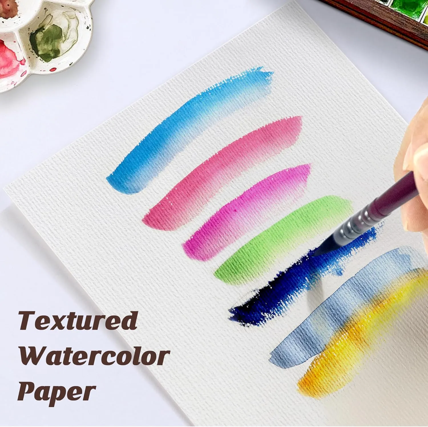XWT Watercolor Paper Bulk 60 Sheets, 9x12in 110lb/230gsm, Cold Pressed Textured Water Color Paper, Art Supplies for Drawing, Painting, Card Making, Gift for Artists, Students, Kids on Christmas