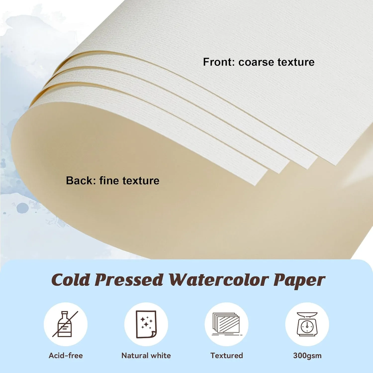 XWT Watercolor Paper Bulk 60 Sheets, 9x12in 110lb/230gsm, Cold Pressed Textured Water Color Paper, Art Supplies for Drawing, Painting, Card Making, Gift for Artists, Students, Kids on Christmas
