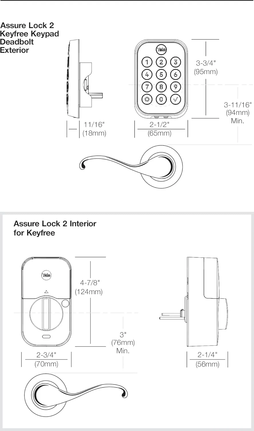 Yale Assure Lock 2, Key-Free Keypad Lock with Z-Wave, Satin Nickel