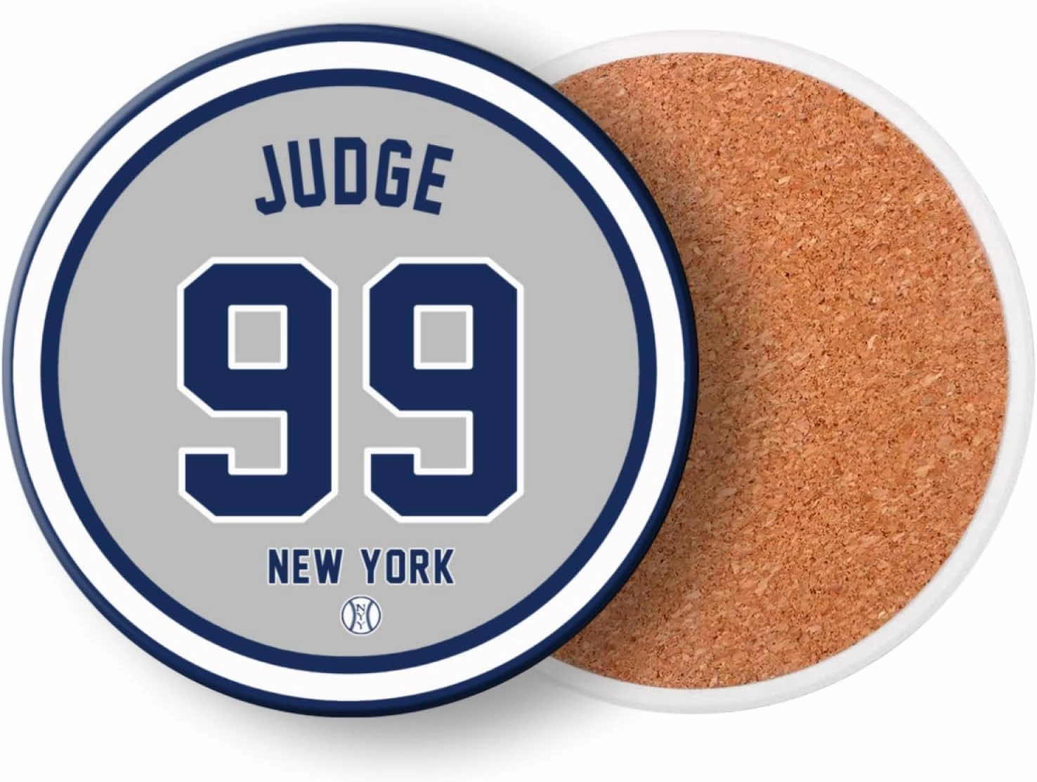 Yankee Coasters for Drinks, New York Baseball Ceramic Coasters Set of 6, Yankee Gift for Man Home Decor