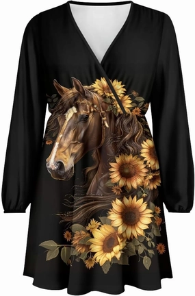 YEXIATODO Midi Dresses for Women 2024 Tunic Dress Empire Waist Maxi Dress Office Dresses for Women Classy Dress,S-2XL