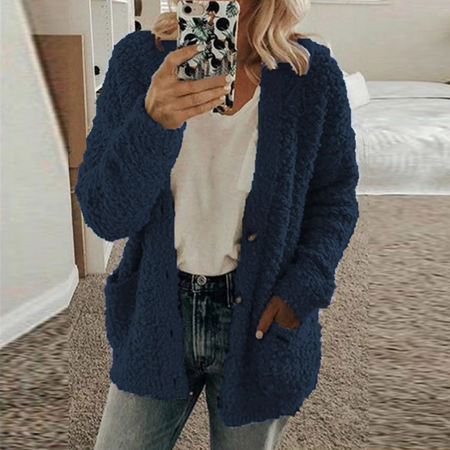 YOMXL Women's Christmas Cardigan Sweaters 2023 Open Front V-Neck Long Sleeve Button Jackets Warm Ugly Christmas Kintwear