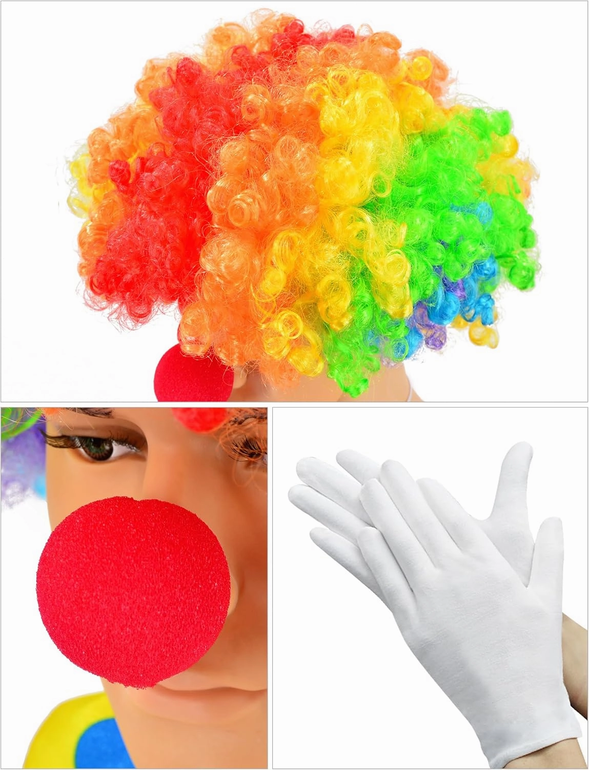 Yoroka 5Pcs Kids clown costume set Circus costume Boys and Girls Cosplay Costumes Quick Dress up for Clown