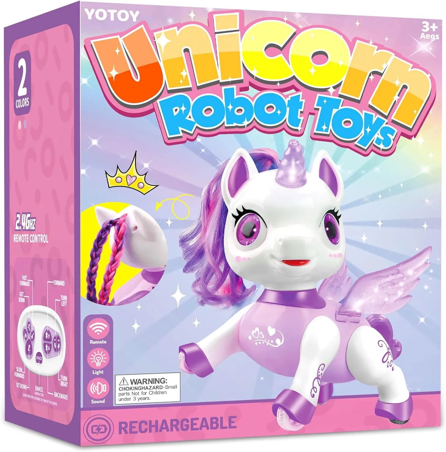 YOTOY Remote Control Unicorn Robot Toys for Kids Age 3 4 5 6 7 8 Years Old: Robot Pets for Kids, Robot Unicorns for Girls 4-6, Birthday Present for 3 4 5 6 Year Old Girl