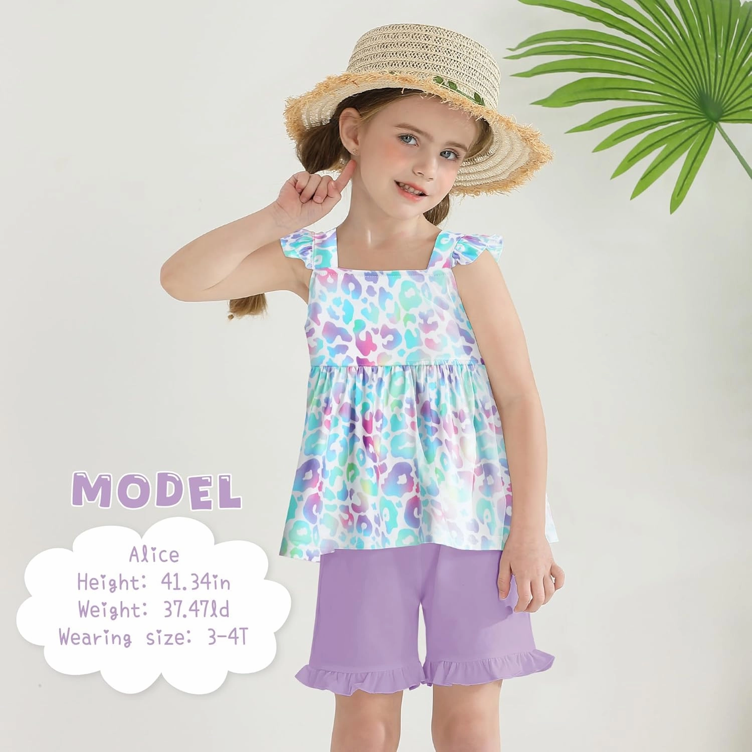 YUEMION Toddler Girl Clothes, 2Pcs Baby Girl Summer Outfits Ruffle Sleeveless Shirts Floral Tops   Shorts Clothing Set 1-5T