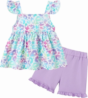 YUEMION Toddler Girl Clothes, 2Pcs Baby Girl Summer Outfits Ruffle Sleeveless Shirts Floral Tops   Shorts Clothing Set 1-5T
