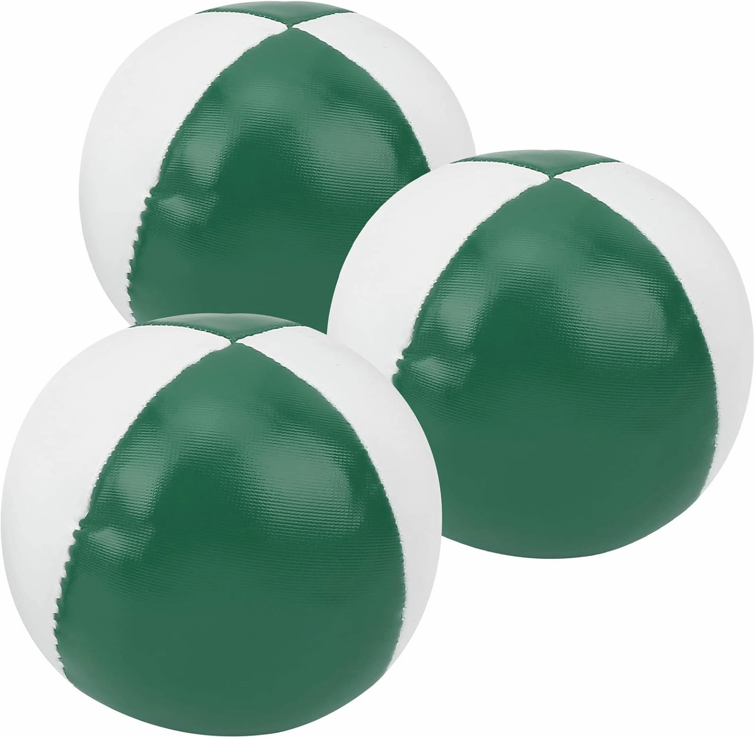 Zerodis Soft PU Juggling Balls Lightweight Portable Practice Balls, 3Pcs Juggling Set for Beginners to Professionals (Green White)