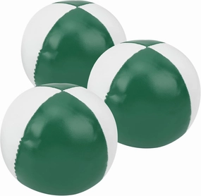 Zerodis Soft PU Juggling Balls Lightweight Portable Practice Balls, 3Pcs Juggling Set for Beginners to Professionals (Green White)